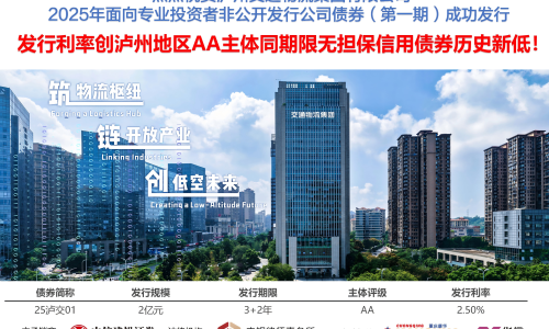 泸州交通物流集团2025年非公开发行公司债券（第一期）发行成功